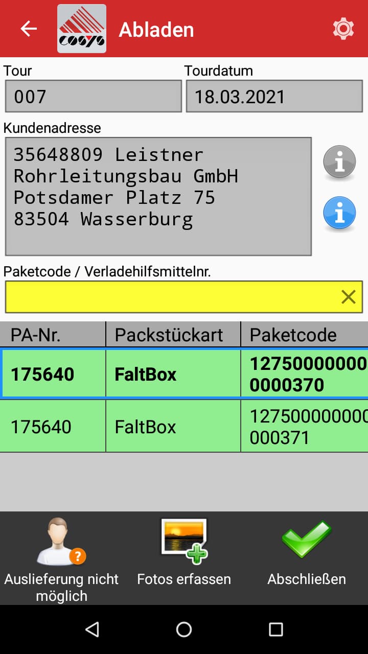 TMS Software Toursübersicht TMS Software Toursübersicht