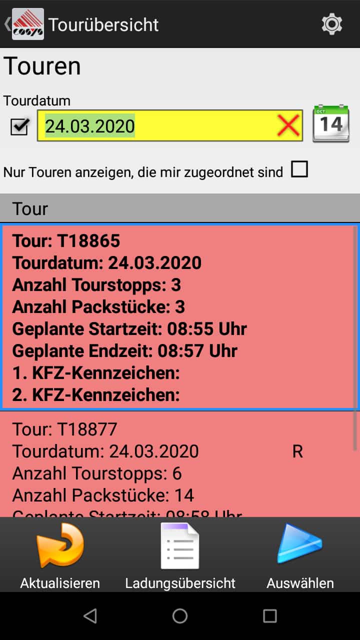 Escaneo de entrega Escaneo de entrega