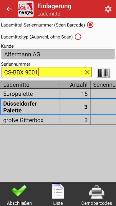 Gestión independiente del equipo de carga