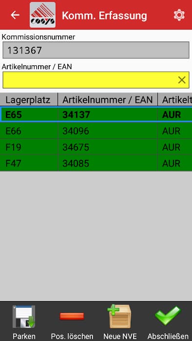 Almacén - Puesta en marcha