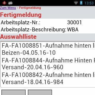 Mensaje listo Fertigungsauftrag Mensaje listo Fertigungsauftrag
