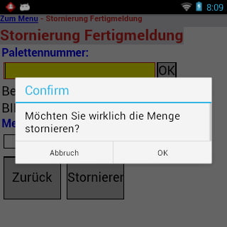 Fertigungsauftrag Mensaje de cancelación finalizada Fertigungsauftrag Mensaje de cancelación finalizada