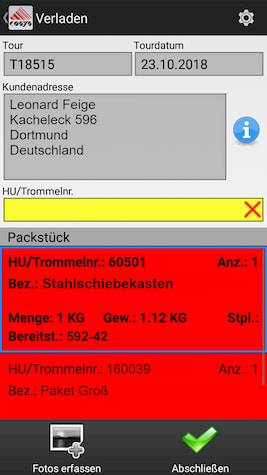 Escaneo de entrega inversa / recogida de clientes