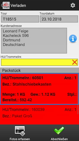 Carga Escaneo de entregas Recogida de datos móvil Carga Escaneo de entregas Recogida de datos móvil