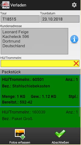 Carga Escaneo de entregas Recogida de datos móvil Carga Escaneo de entregas Recogida de datos móvil