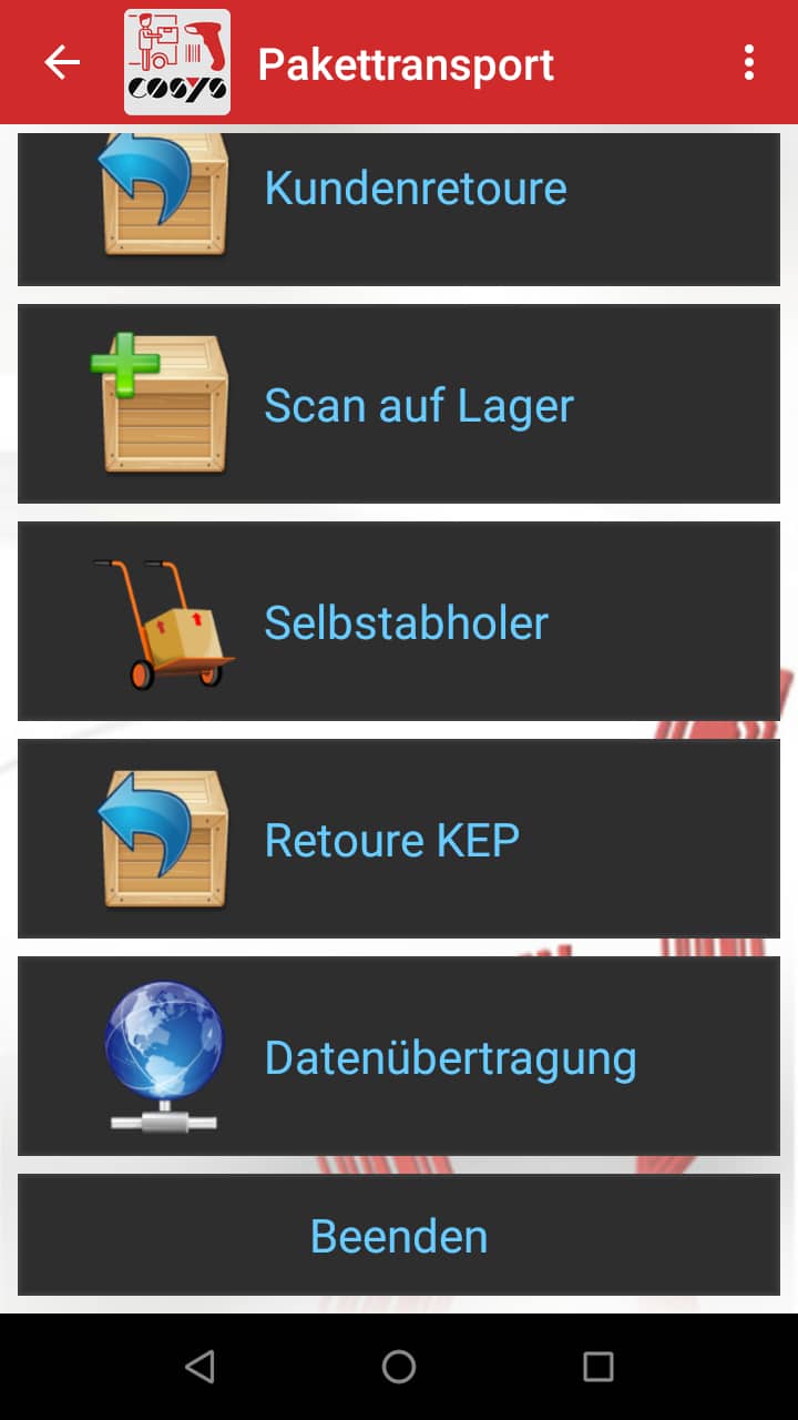 Transporte en módulos de software de gestión de paquetes