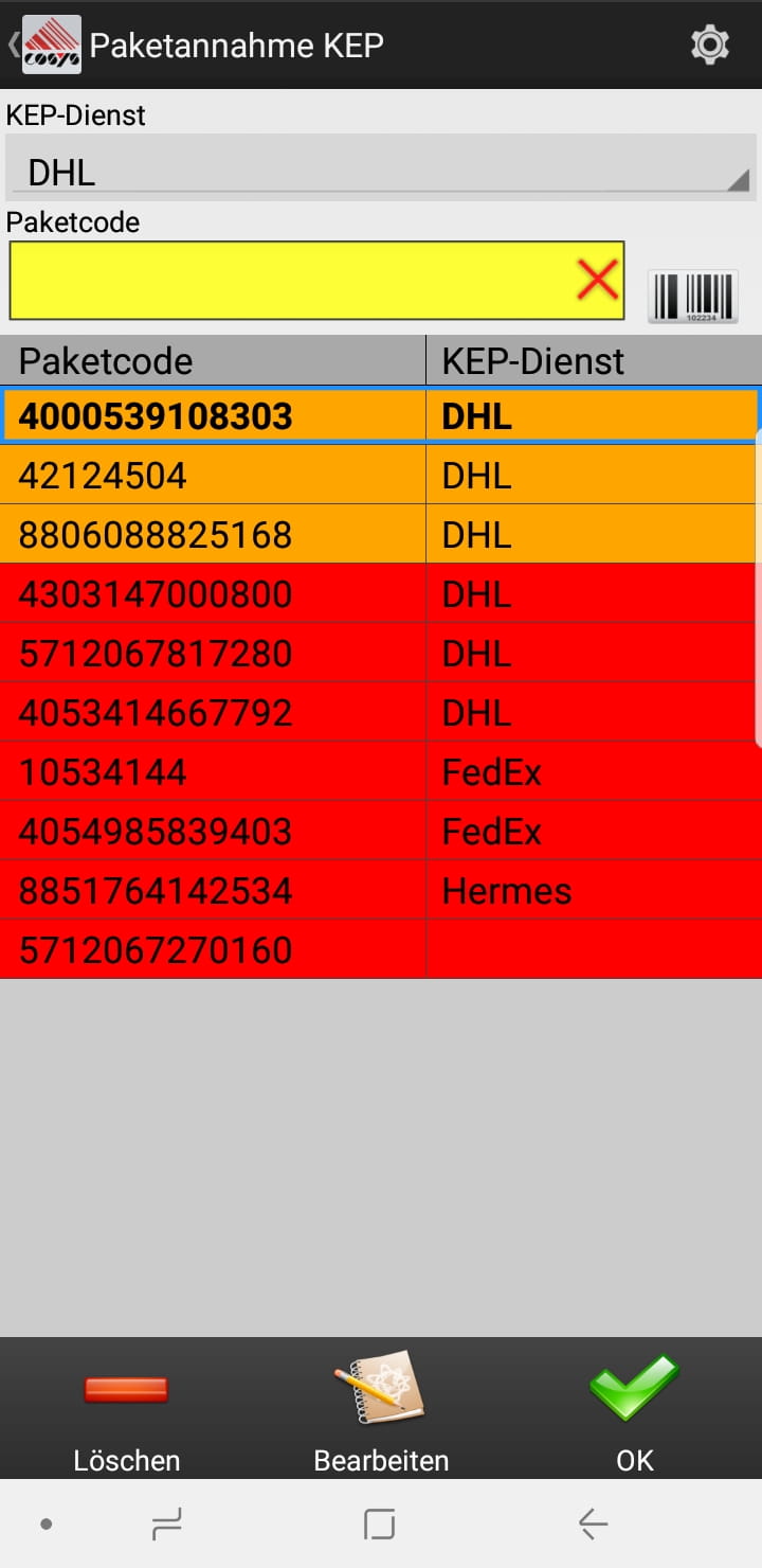 Artículos entrantes Visión general del software Android de COSYS Artículos entrantes Visión general del software Android de COSYS