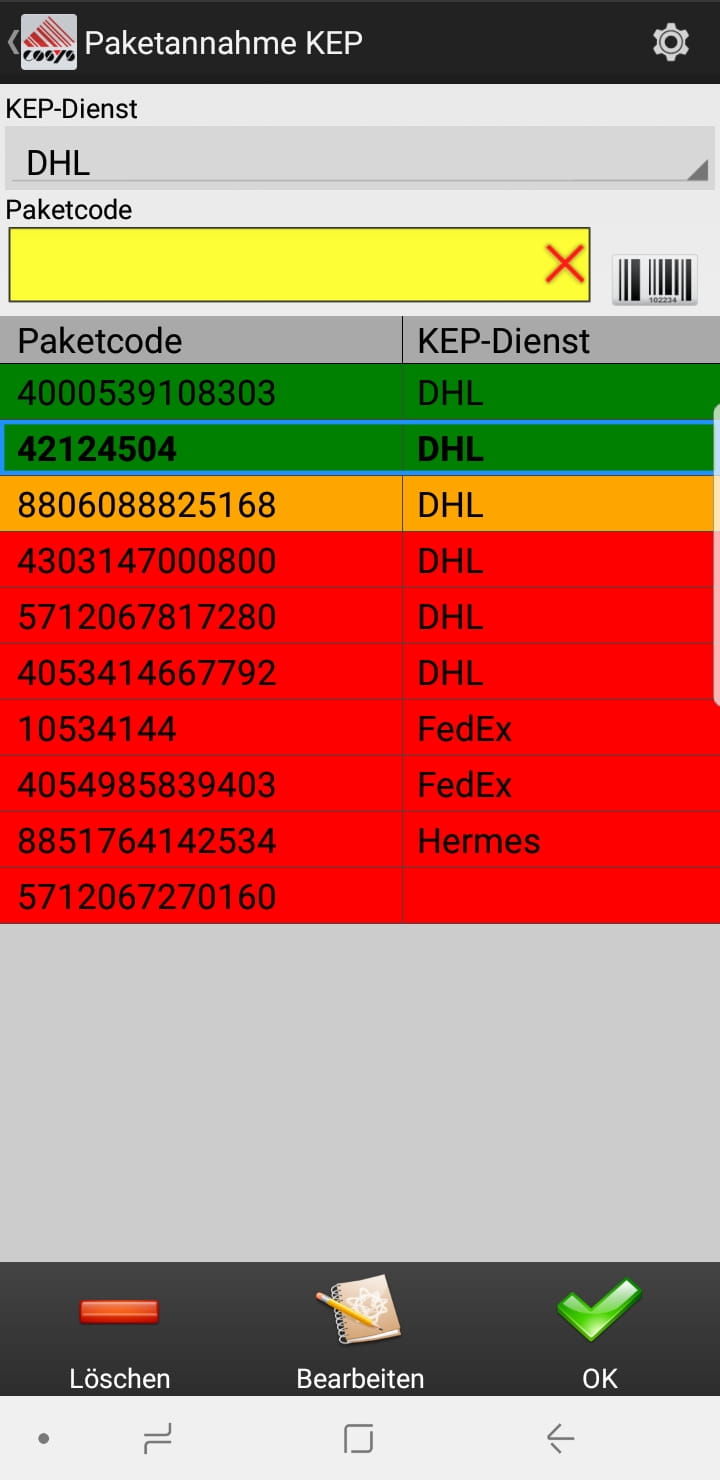 Artículos entrantes Visión general del software Android de COSYS Artículos entrantes Visión general del software Android de COSYS