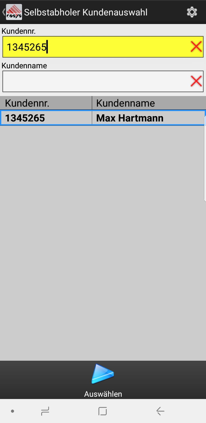 Wareneingang Auswahl Android Software von COSYS Wareneingang Auswahl Android Software von COSYS