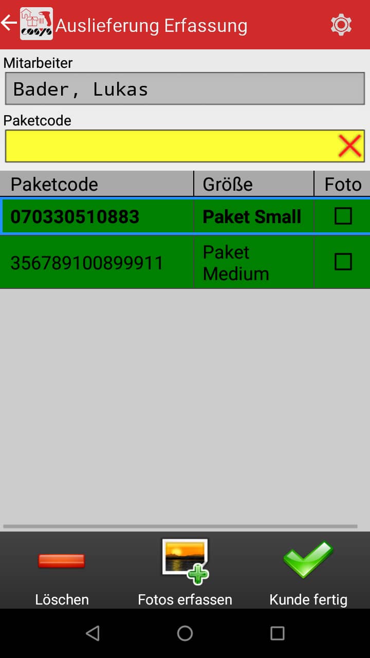Artículos entrantes Visión general del software Android de COSYS Artículos entrantes Visión general del software Android de COSYS