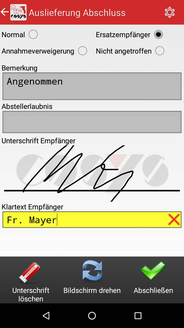 Artículos entrantes Visión general del software Android de COSYS Artículos entrantes Visión general del software Android de COSYS