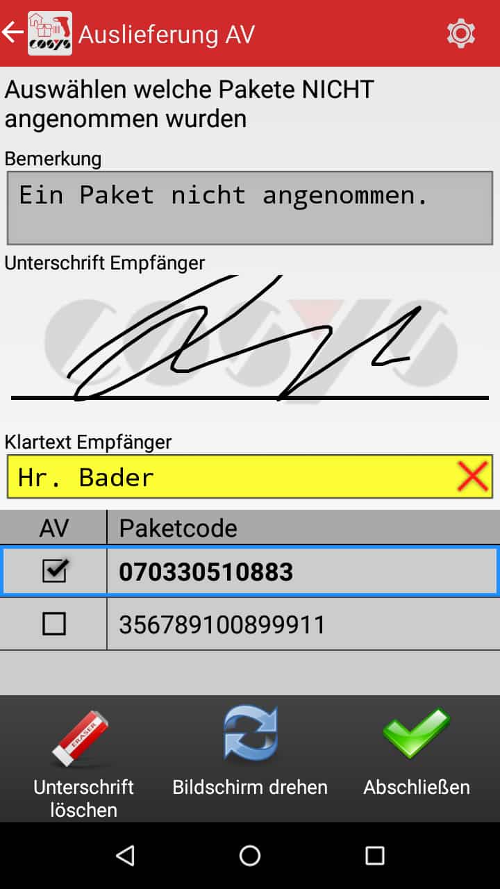 Artículos entrantes Visión general del software Android de COSYS Artículos entrantes Visión general del software Android de COSYS