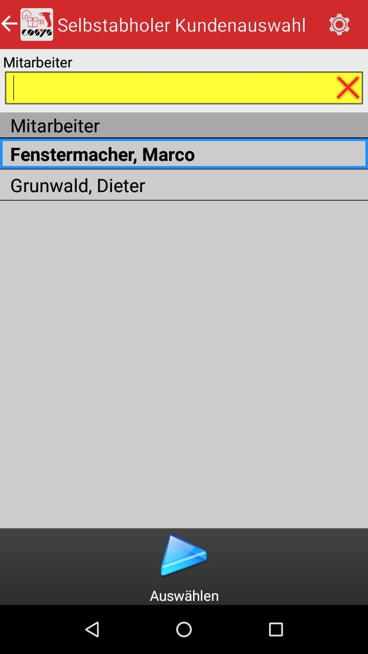 Wareneingang Auswahl Android Software von COSYS Wareneingang Auswahl Android Software von COSYS