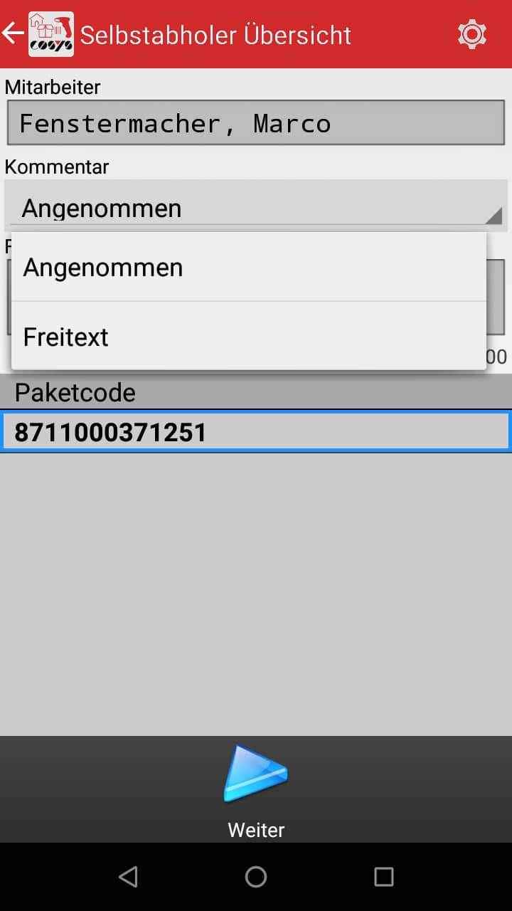 Artículos entrantes Visión general del software Android de COSYS Artículos entrantes Visión general del software Android de COSYS