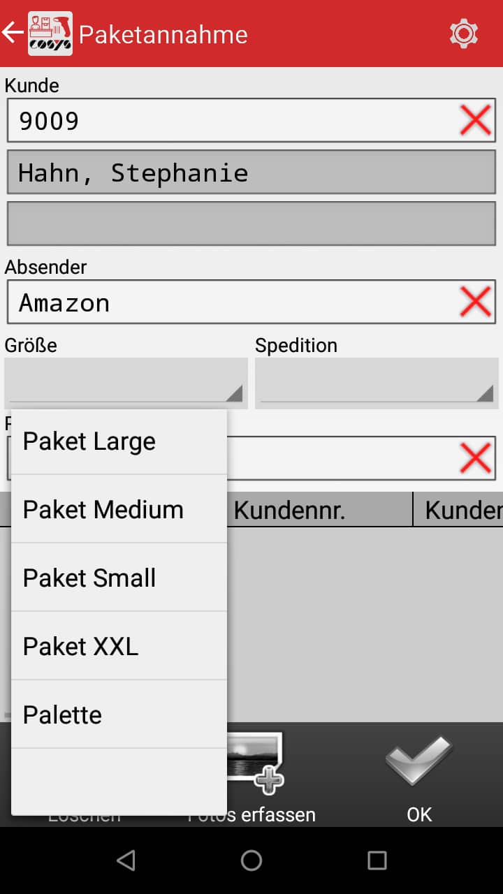 Aceptación de paquetes Paketshop Software Aceptación de paquetes Paketshop Software