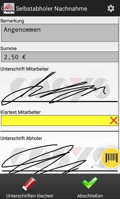 Artículos entrantes Visión general del software Android de COSYS Artículos entrantes Visión general del software Android de COSYS