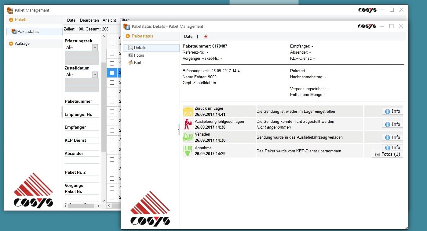 Gestión interna de paquetes logísticos Sendungsübersicht Gestión interna de paquetes logísticos Sendungsübersicht