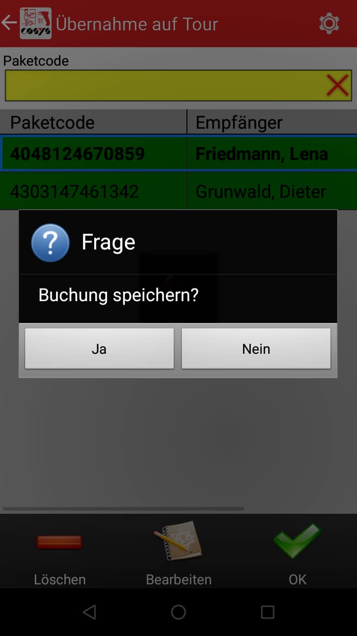 Transport im Paket Management Softwaremodule