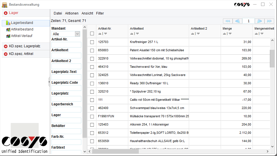 Gestión de las existencias Las existencias