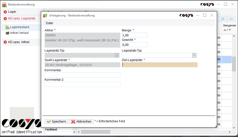 Gestión de existencias Traslado de existencias
