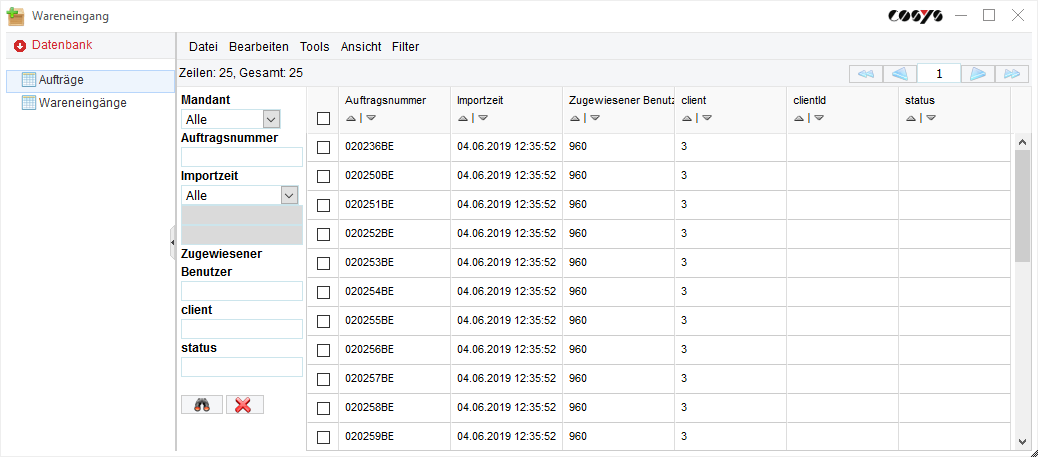 Órdenes de entrada de mercancías