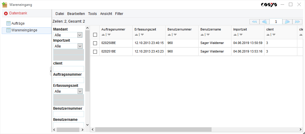 Entradas de mercancías